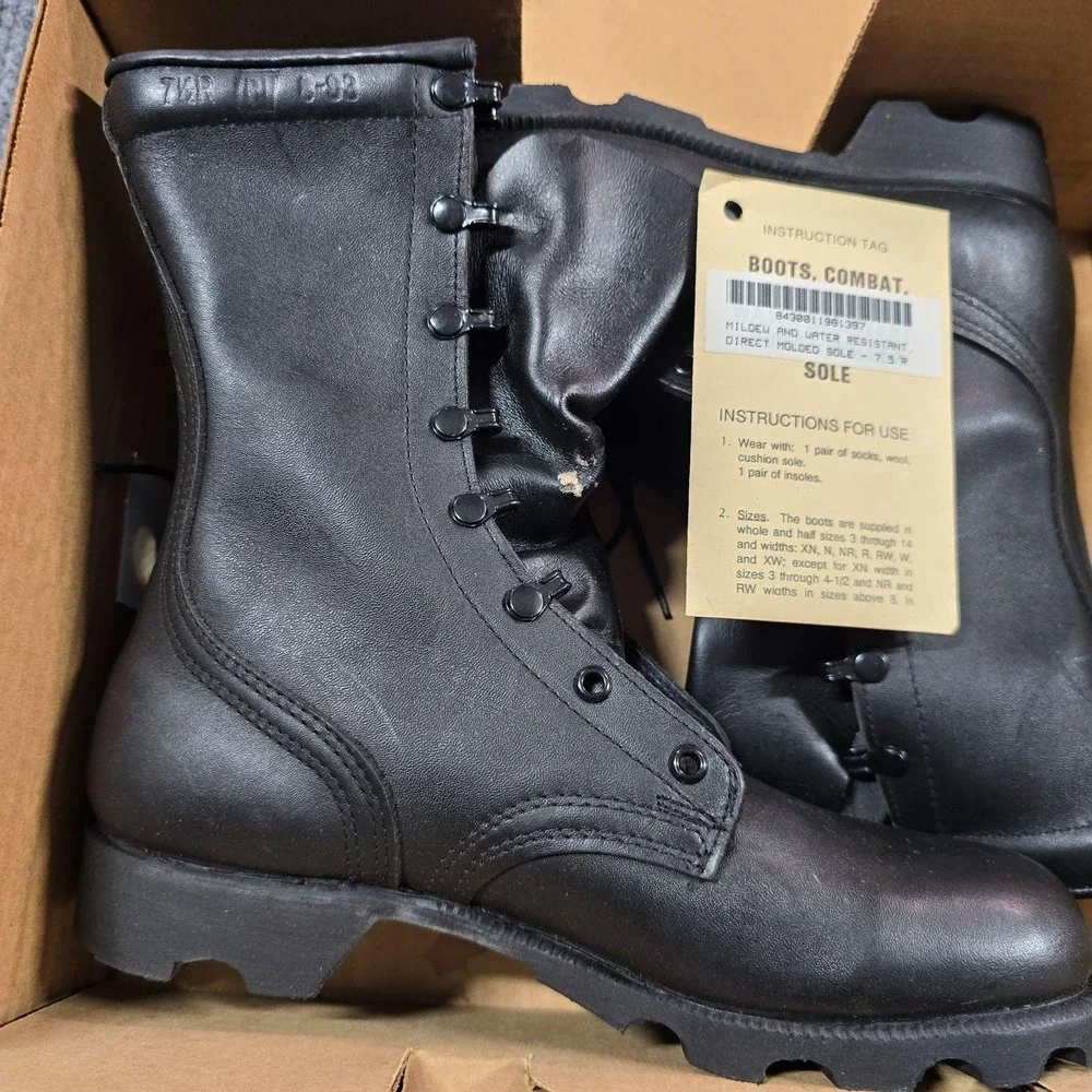 Vintage Altama Ro-Search Boots Mens Size 7.5R Black Combat Military USA 1983